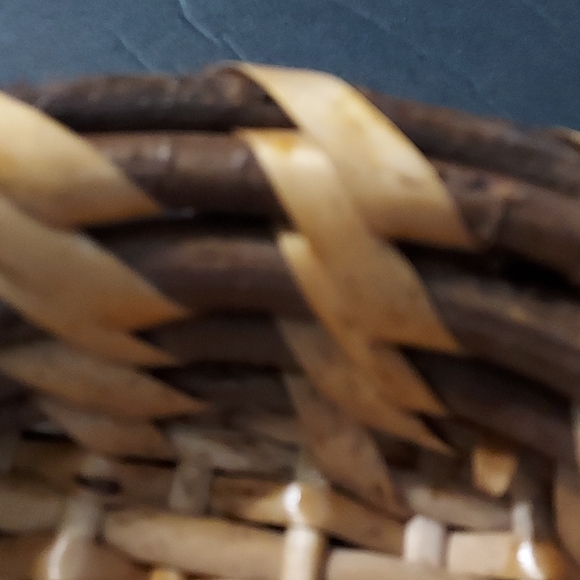 Handmade Wicker Platter,Great for bake goods.2 1/3Hx12 1/4Lx9.5inW. Brown,Tan - Picture 7 of 16